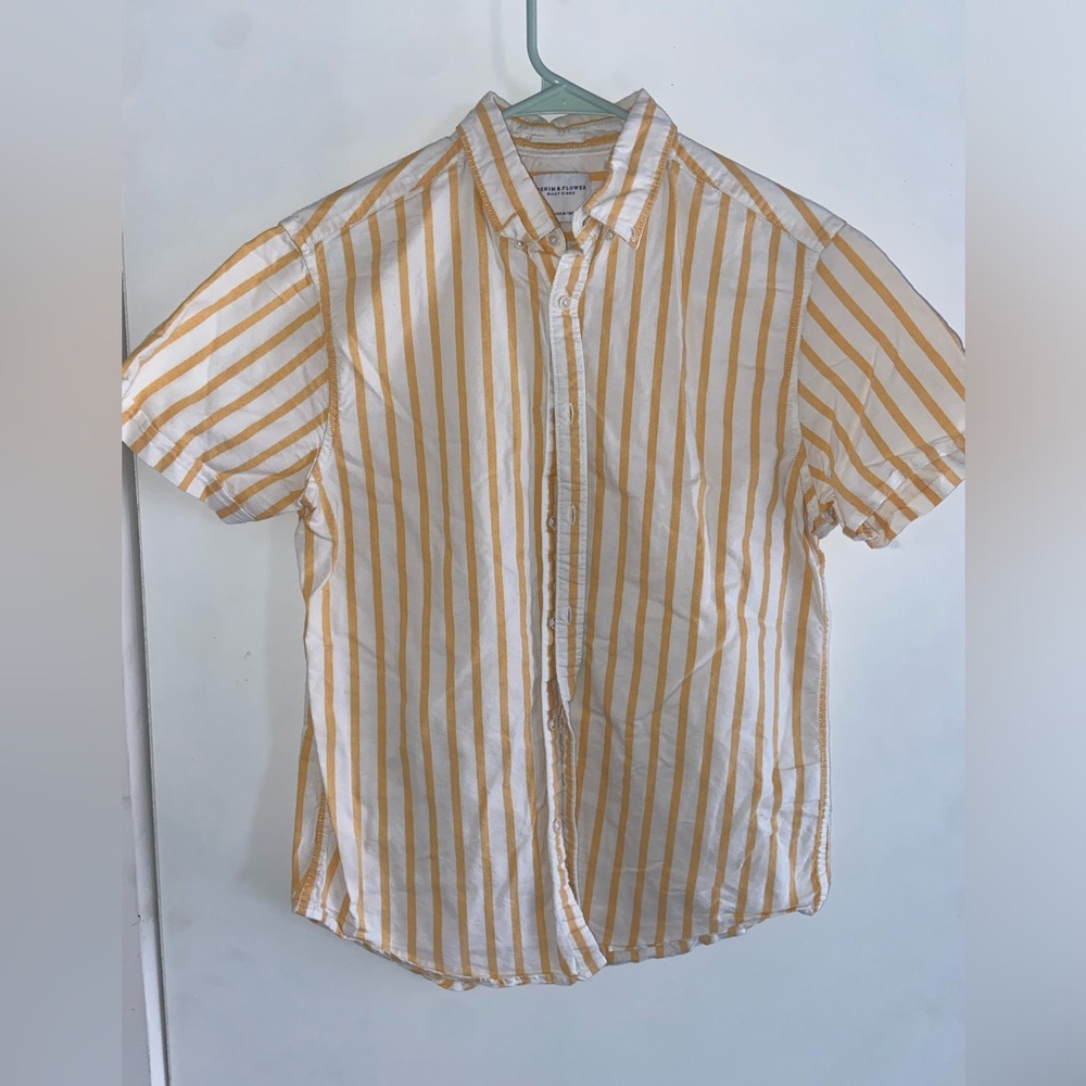 Denim & Flower Yellow and White Striped Shirt
